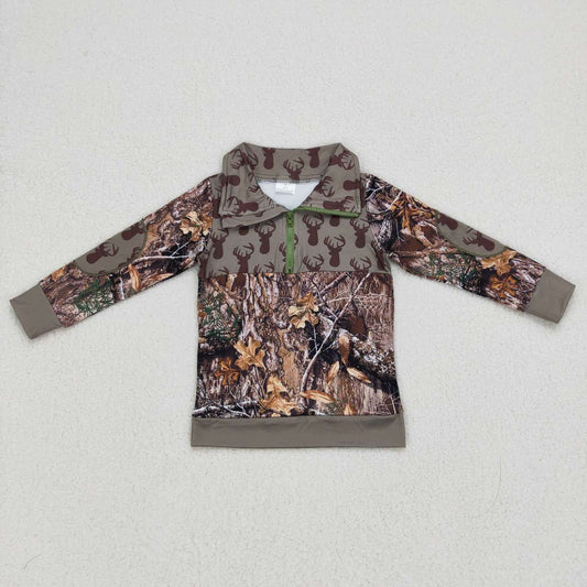 Camo Deer With Zipper Girls Coat