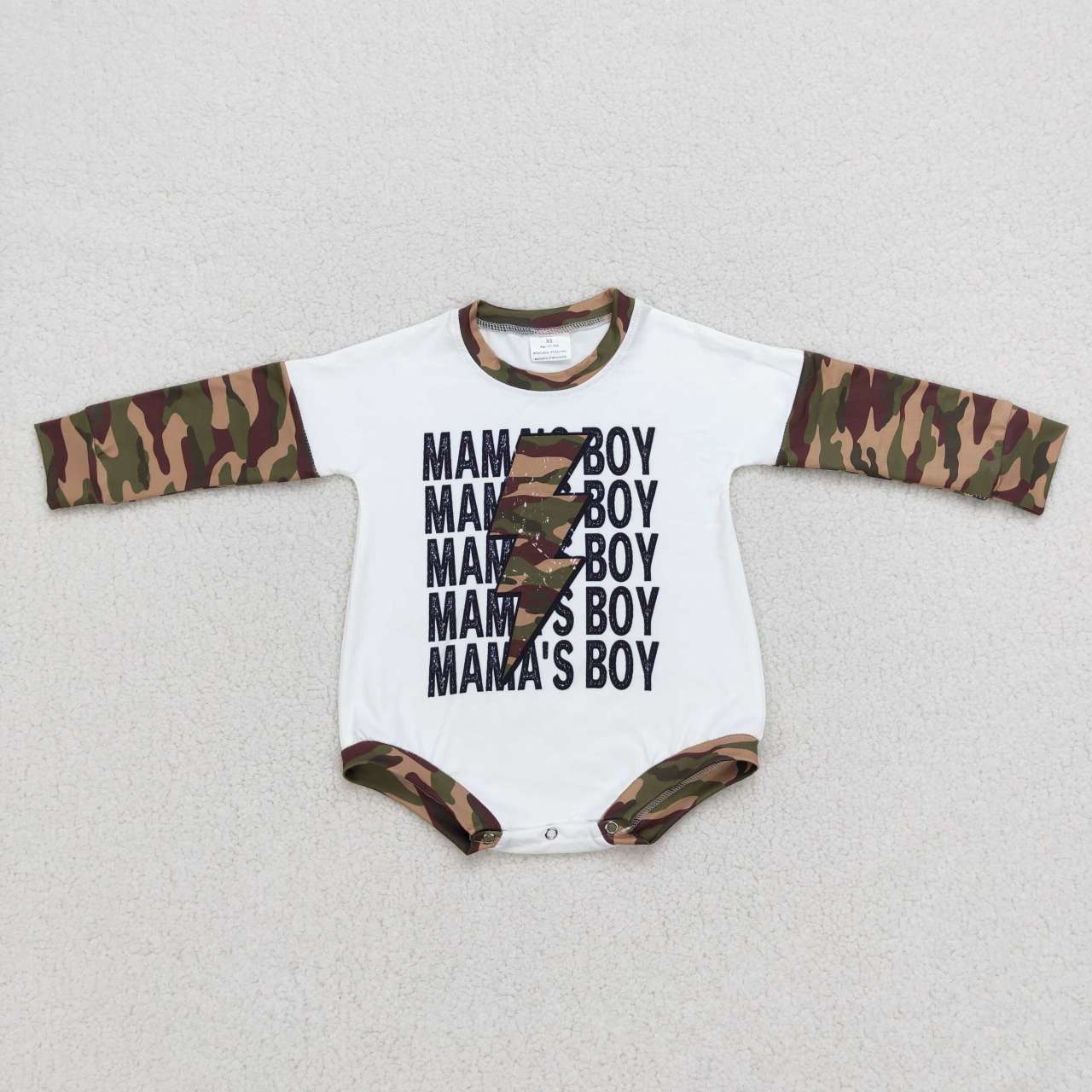 Camo Cartoon long sleeves romper