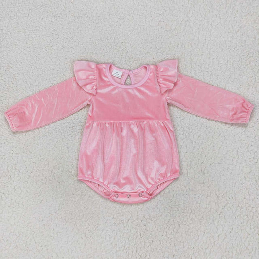 Pink Velvet long sleeves romper
