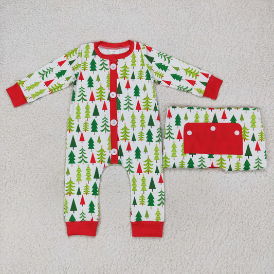 Christmas Tree With Zipper Baby Romper