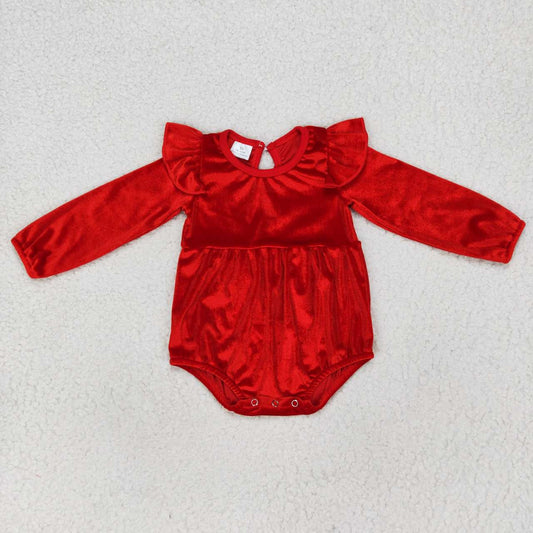 Red Velvet long sleeves romper