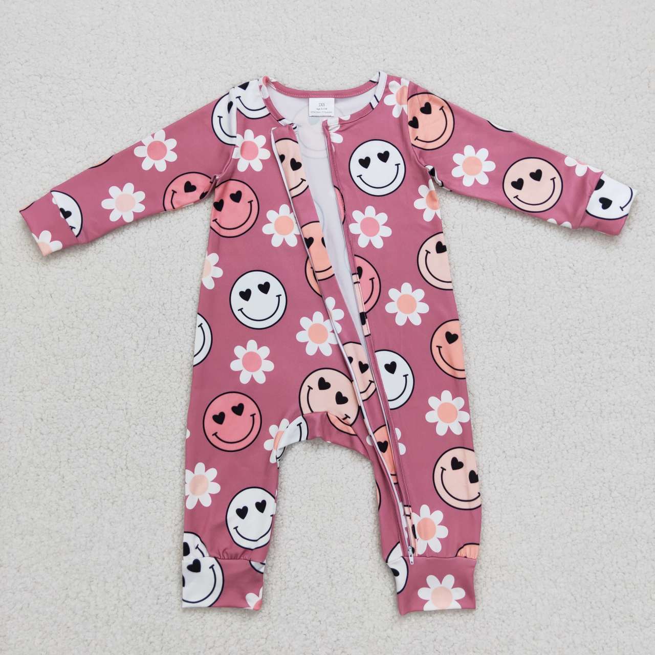 Smile Floral Romper With zipper
