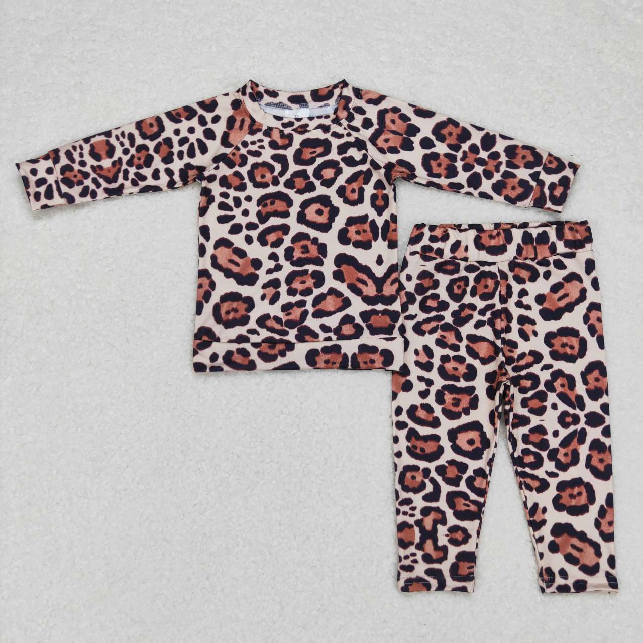 Fall Leopard Long Sleeve Pants Set