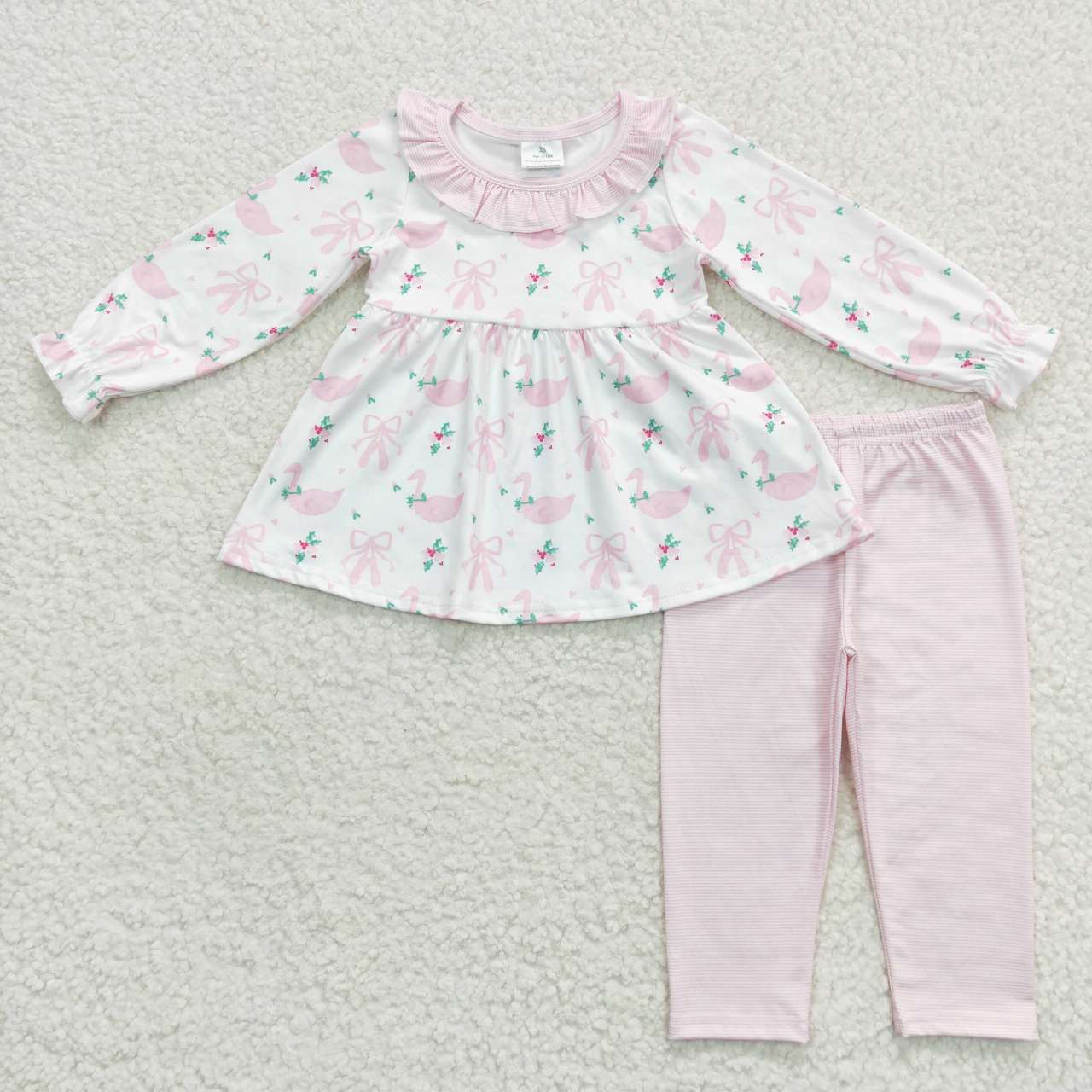 Fall Pink long sleeve Bell Pants Set