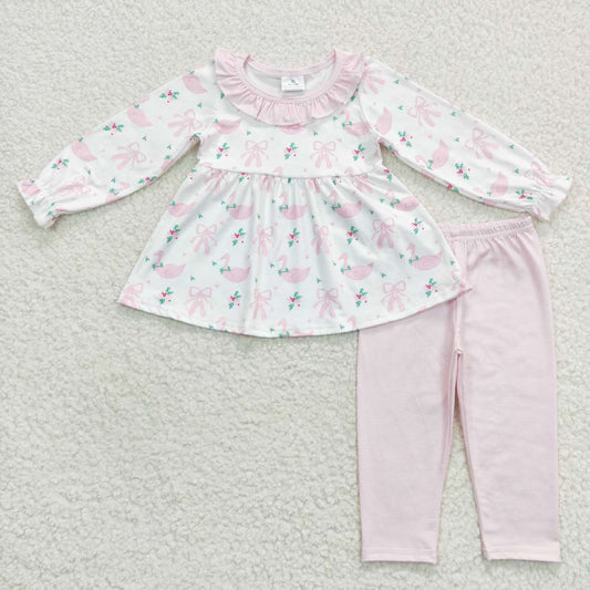 Fall Pink long sleeve Bell Pants Set