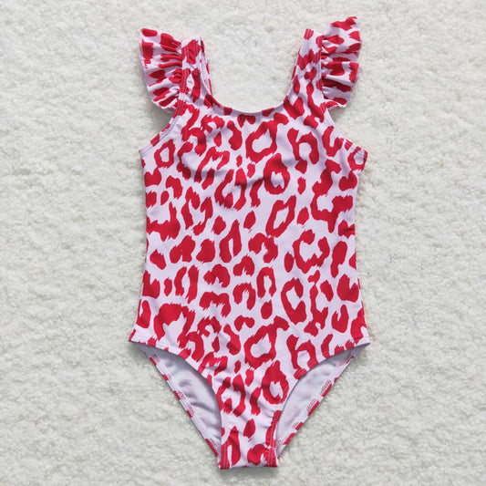 Pink Leopard Girls Summer Swimsuit