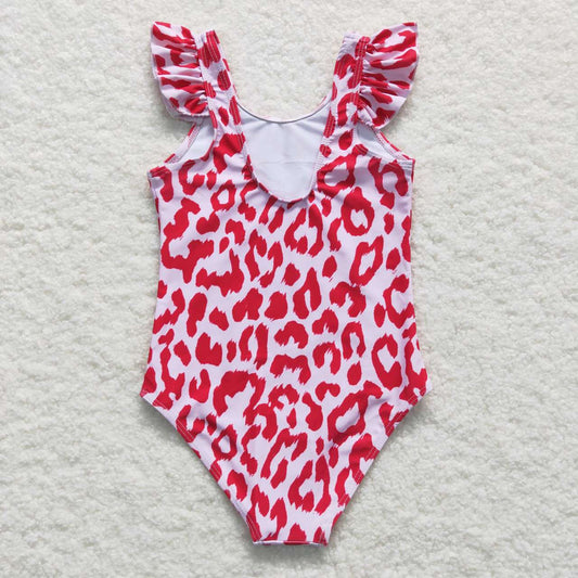 Pink Leopard Girls Summer Swimsuit