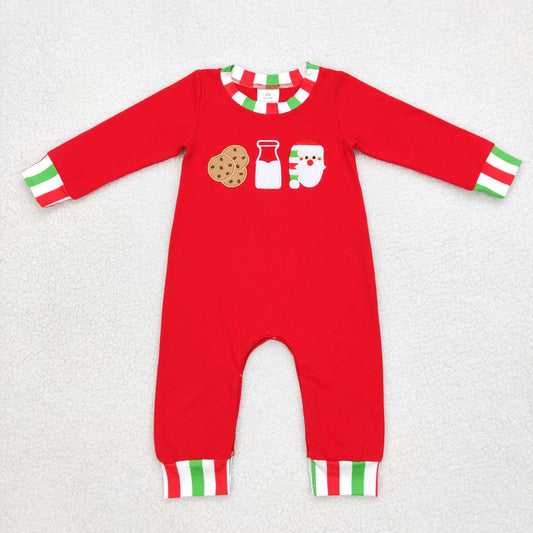Christmas Red Cookies Santa Baby Boy Romper