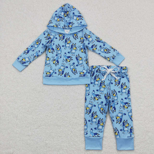 Blue Cartoon Dog Jogger Outfit
