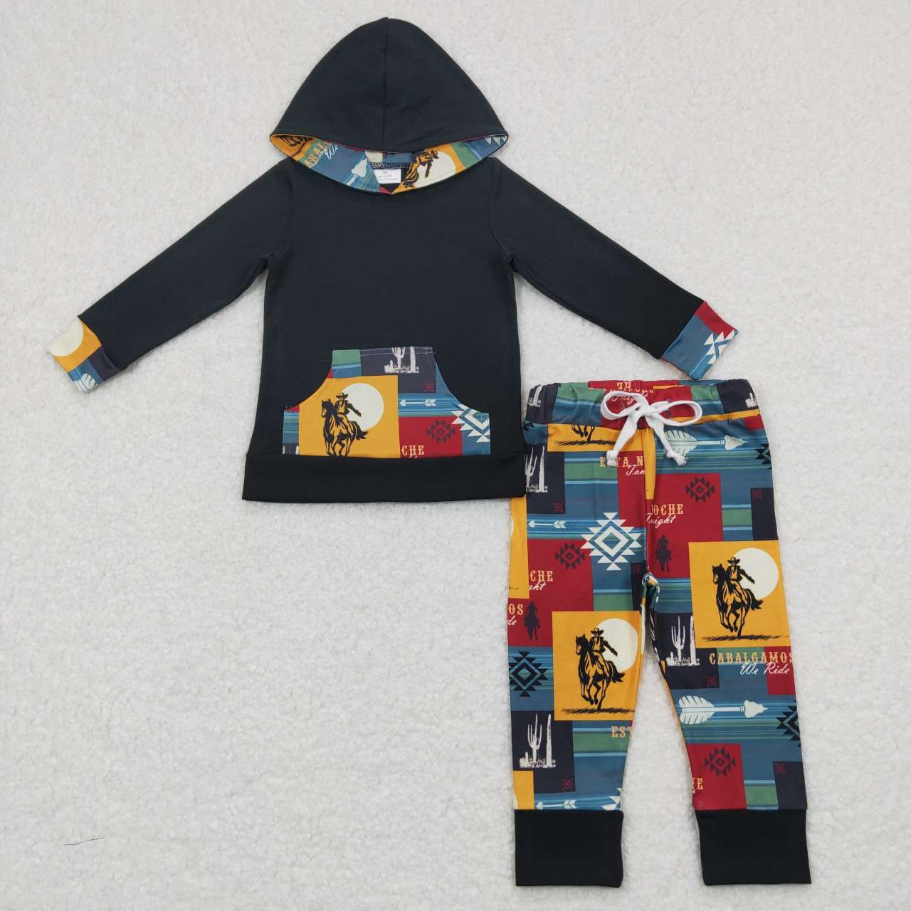 Western Black Cowboy Jogger
