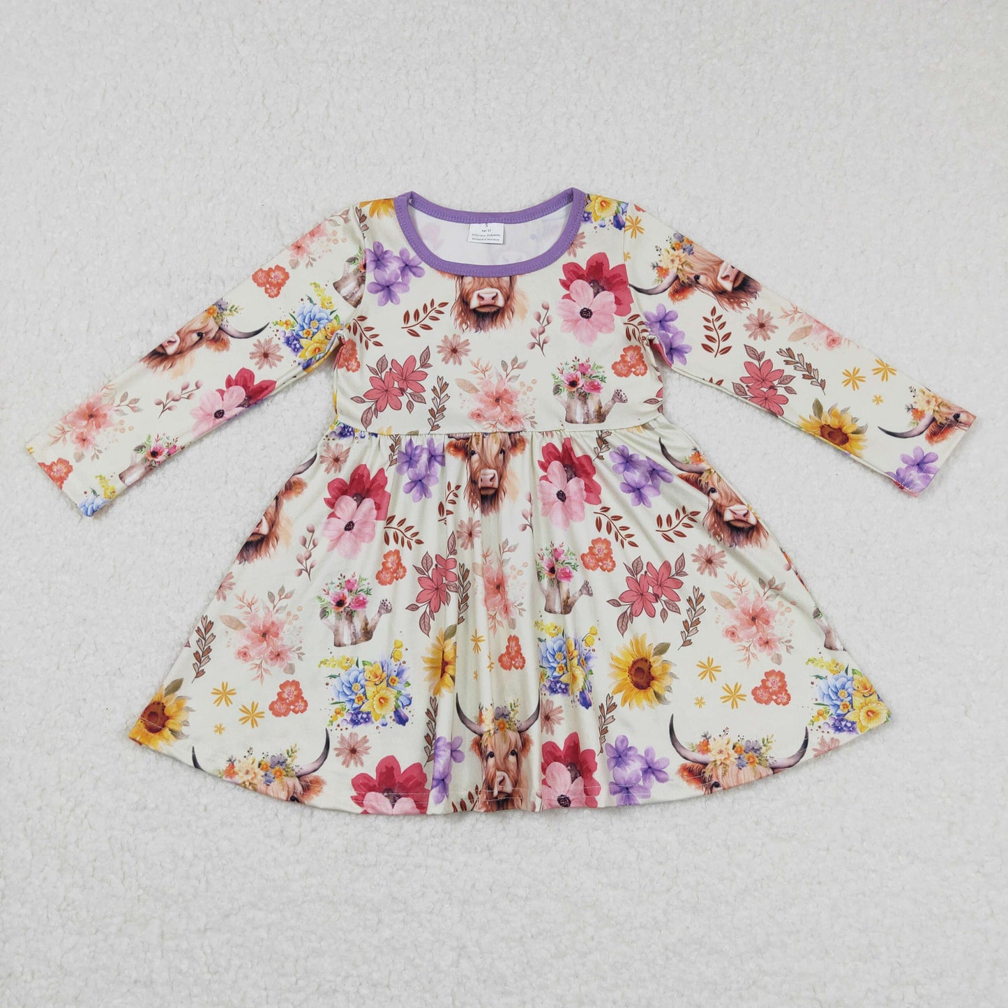 Floral Cow Girls Dress