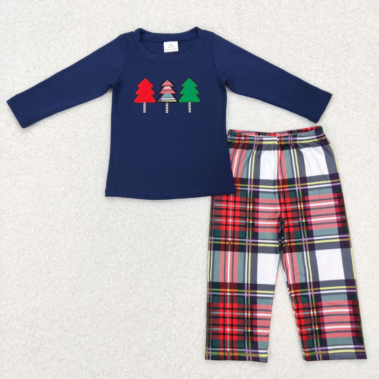 Christmas Tree Red Plaid Boy Set