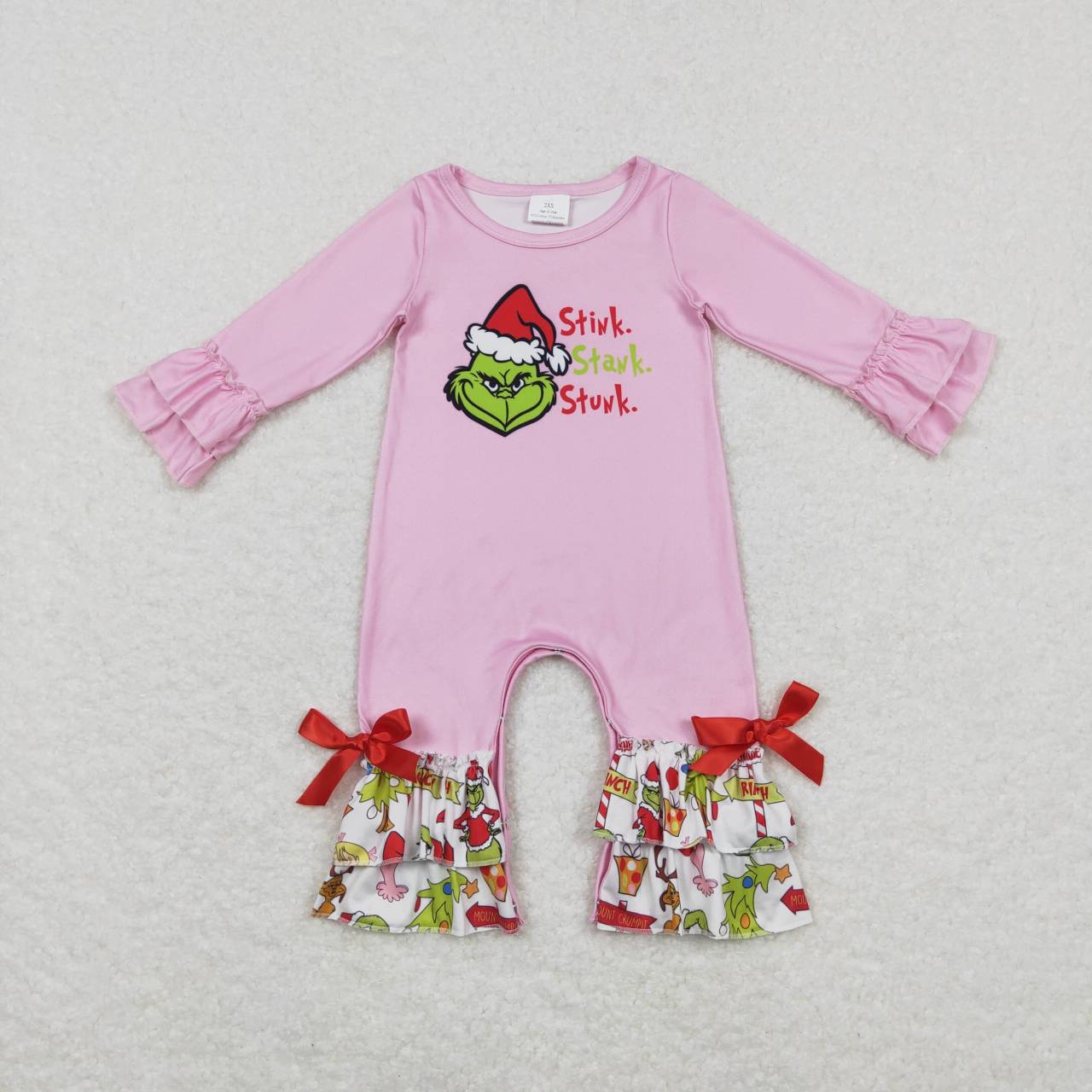 Christmas Pink Cartoon Romper