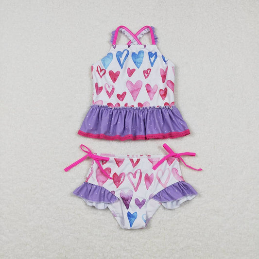 Purple Heart 2pc girls summer Swimsuit