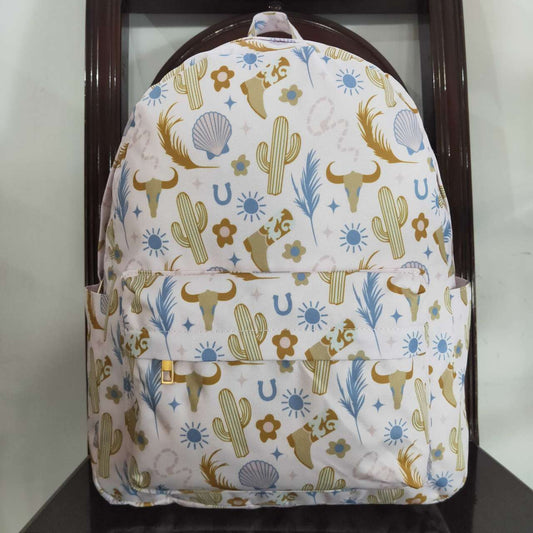 Western cactus cow Print BACKPACK