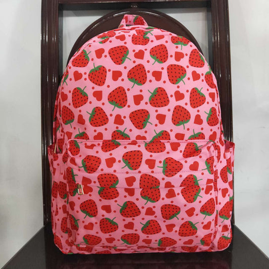 Pink strawberry Print BACKPACK