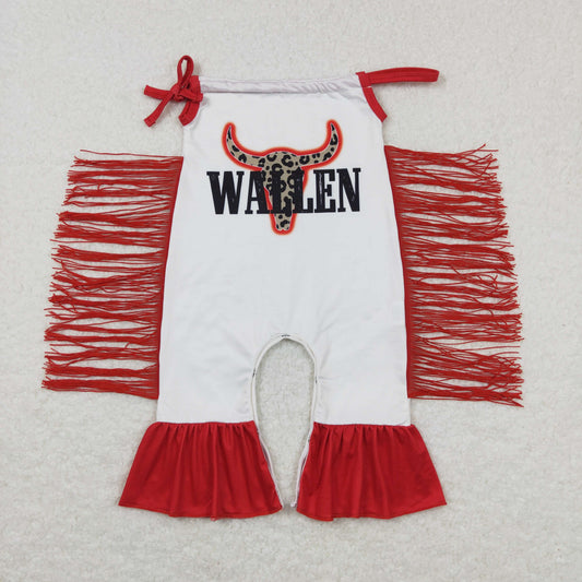 Red Tassel Cow sleeves romper