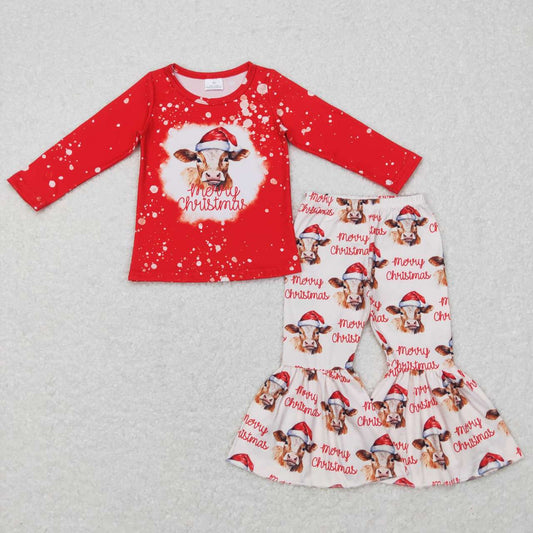 Christmas Red Highlandcow Girls Set