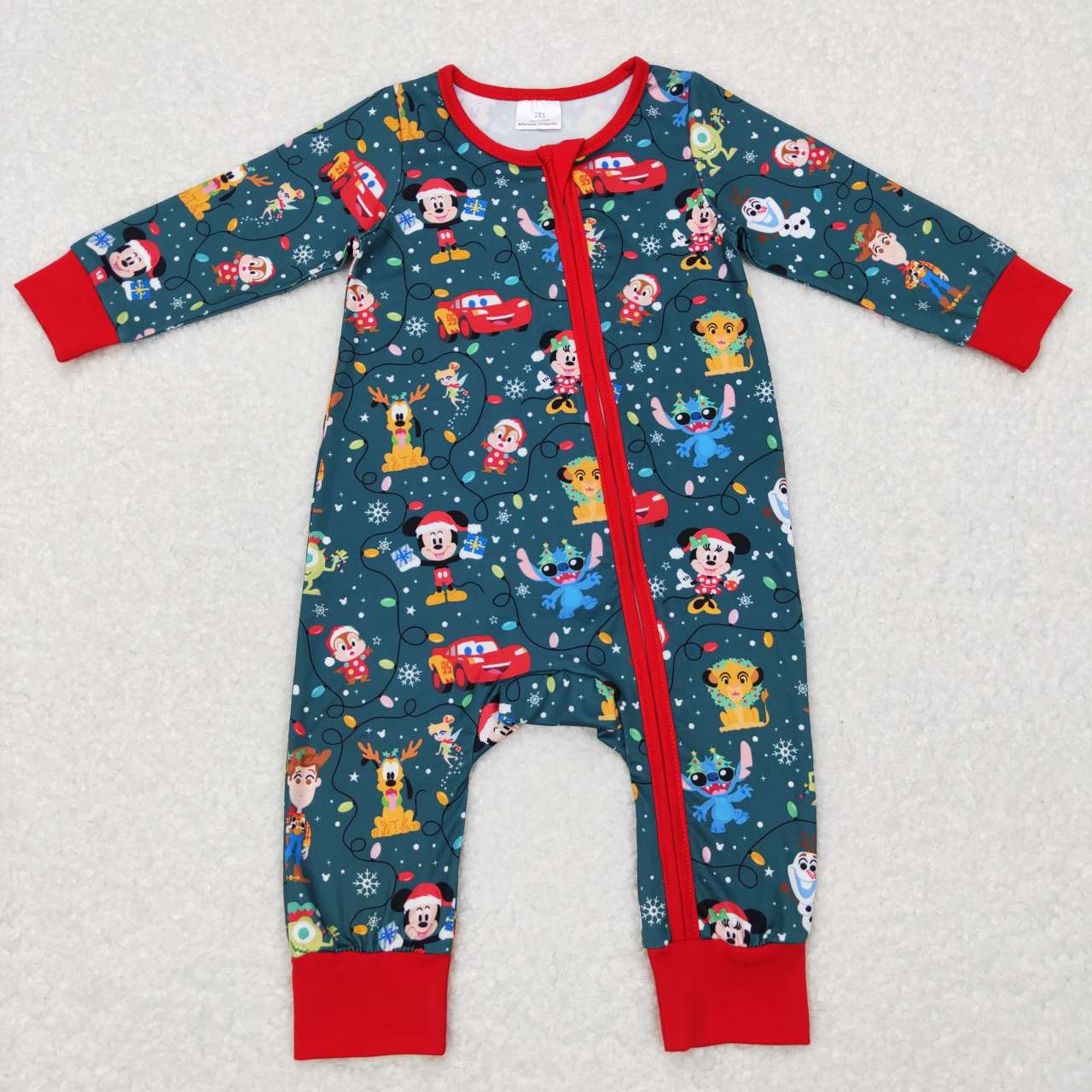 Christmas Dog Baby Romper With zipper