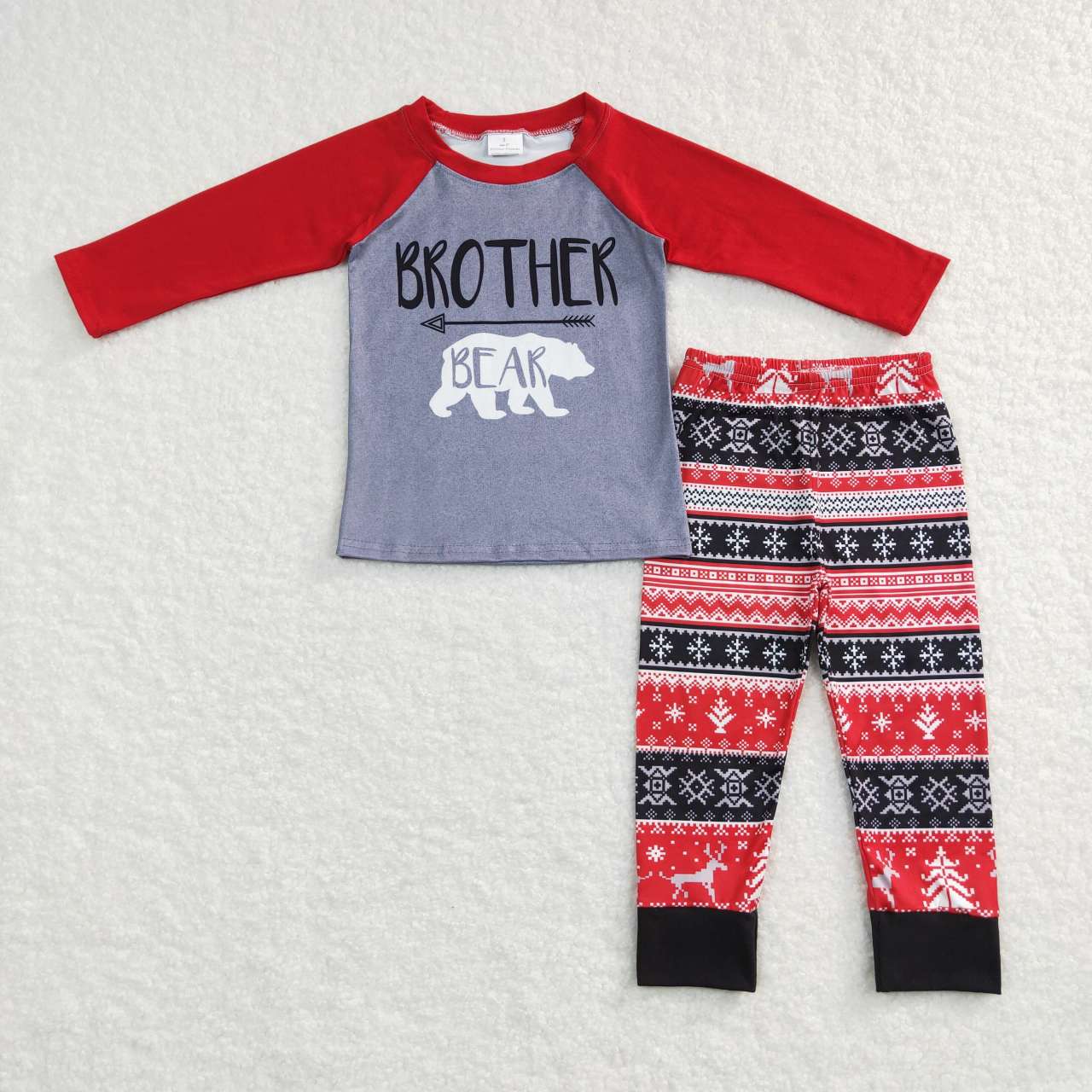 Christmas BROTHER bear Deer Snowflake Print Girls Set