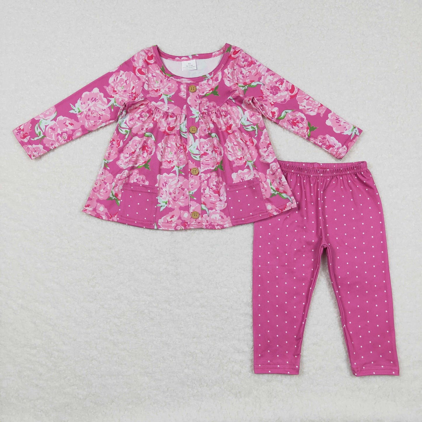 Pink floral Long Sleeve Girls Set