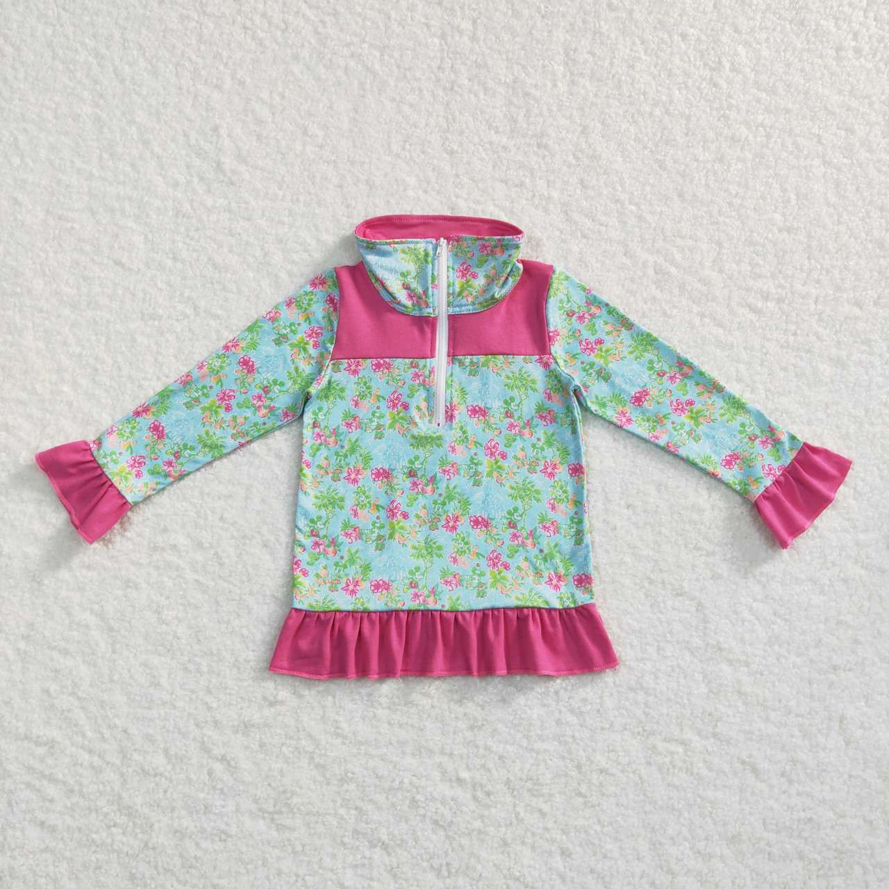 Green Floral long sleeve Coat