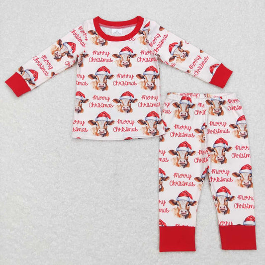 Christmas Cow Print long-sleeved Pants Pajamas