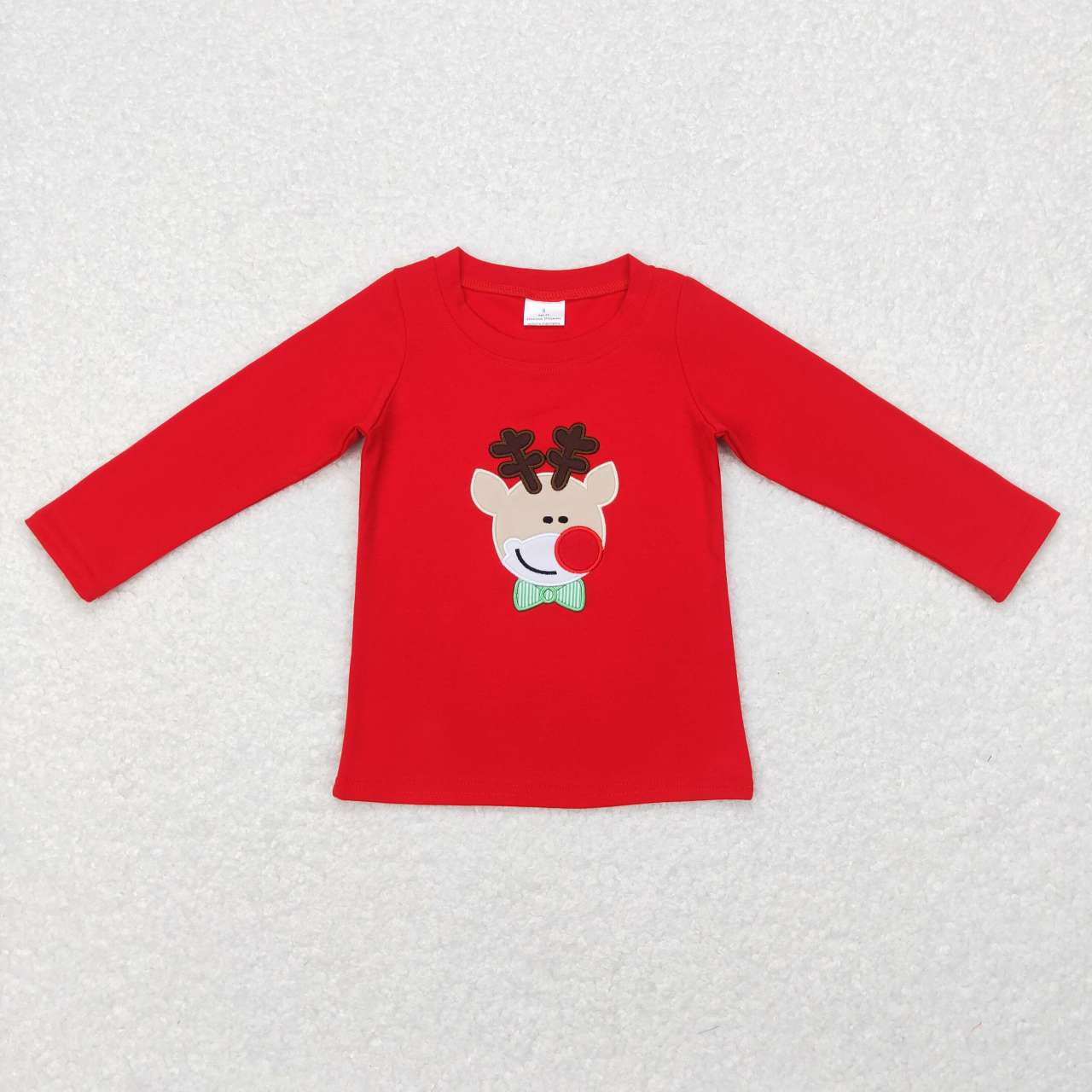 Red Embroidery Deer Long sleeve Shirt