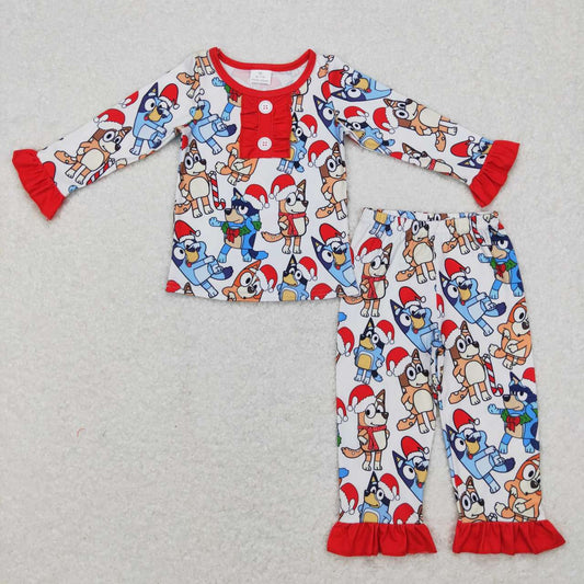 Christmas Cartoon Dog Long Sleeve Pajamas