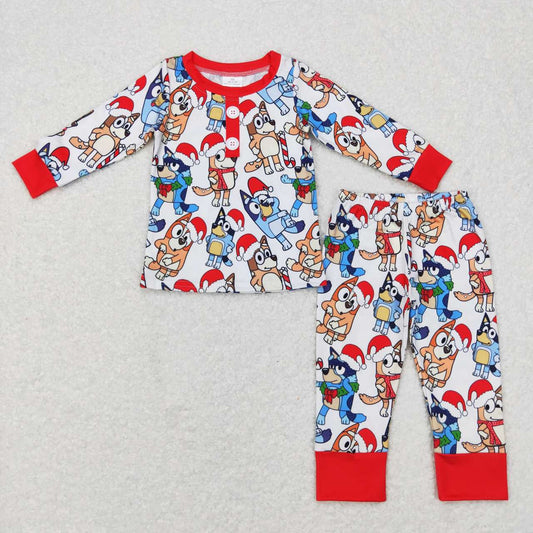 Christmas Cartoon Dog Long Sleeve Pajamas