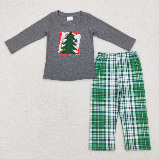 Christmas embroidery Tree Boy Set