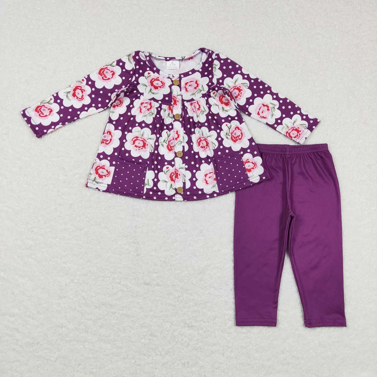 Purple floral Long Sleeve Girls Set