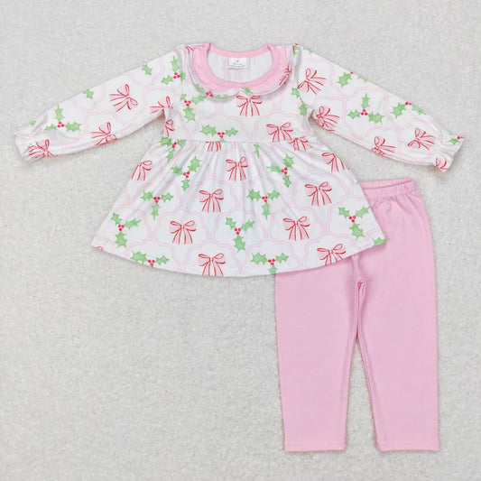 Fall Pink long sleeve Bell Pants Set