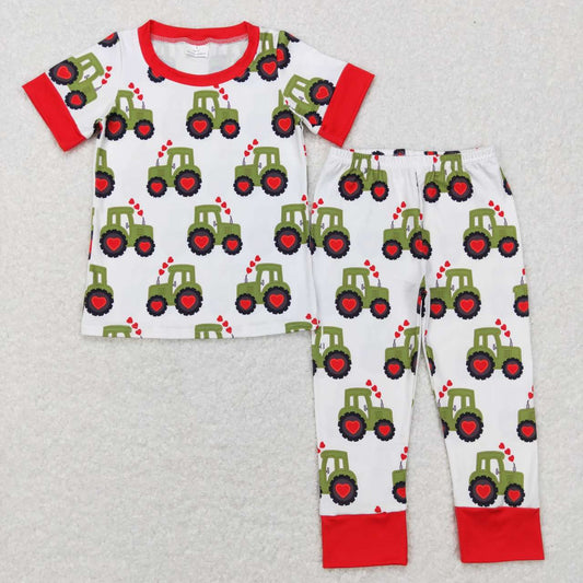 Valentine's Day Car Print Short Sleeve Pajamas