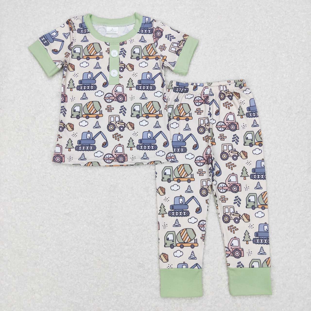 Blue Vehicle Print Girls Pajamas