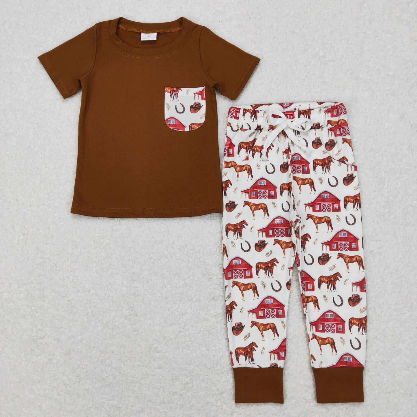 Western Horse Print Boy Set