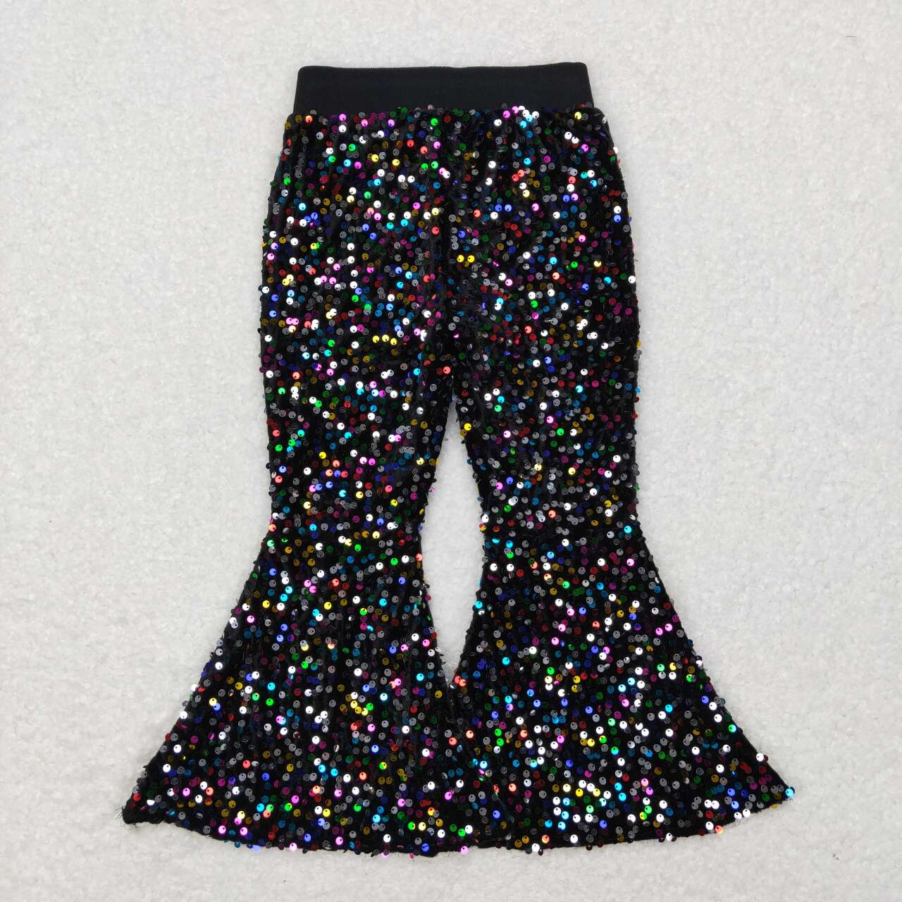 Colorful Black Sequined bell pants