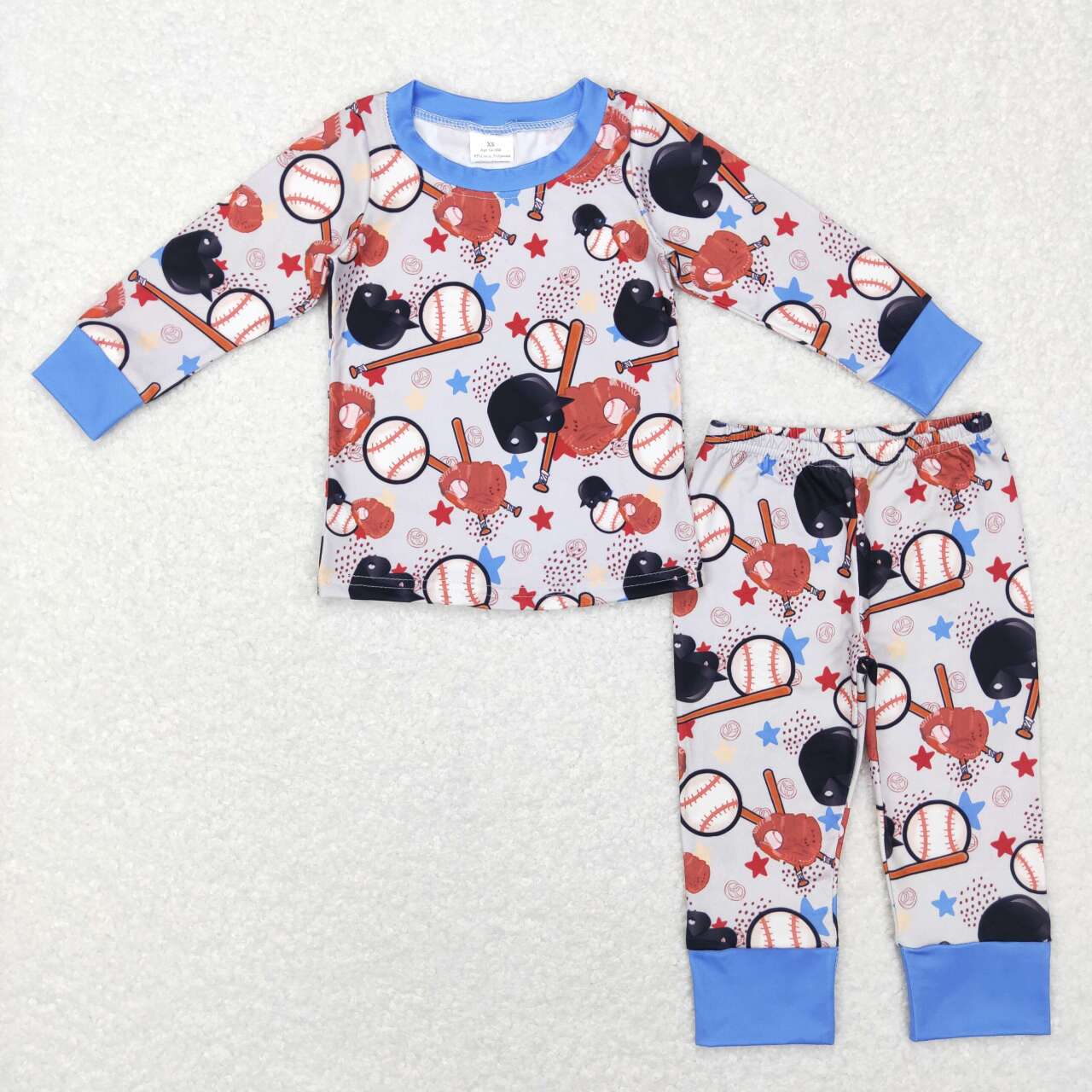 Baseball Print long sleeve pajamas