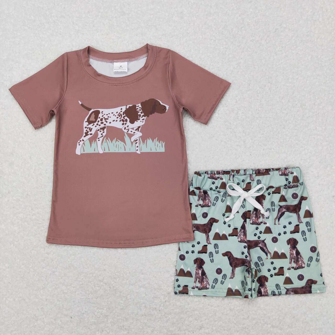brown Dog Short Sleeve Set