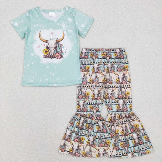 Blue Cow floral Girls Set