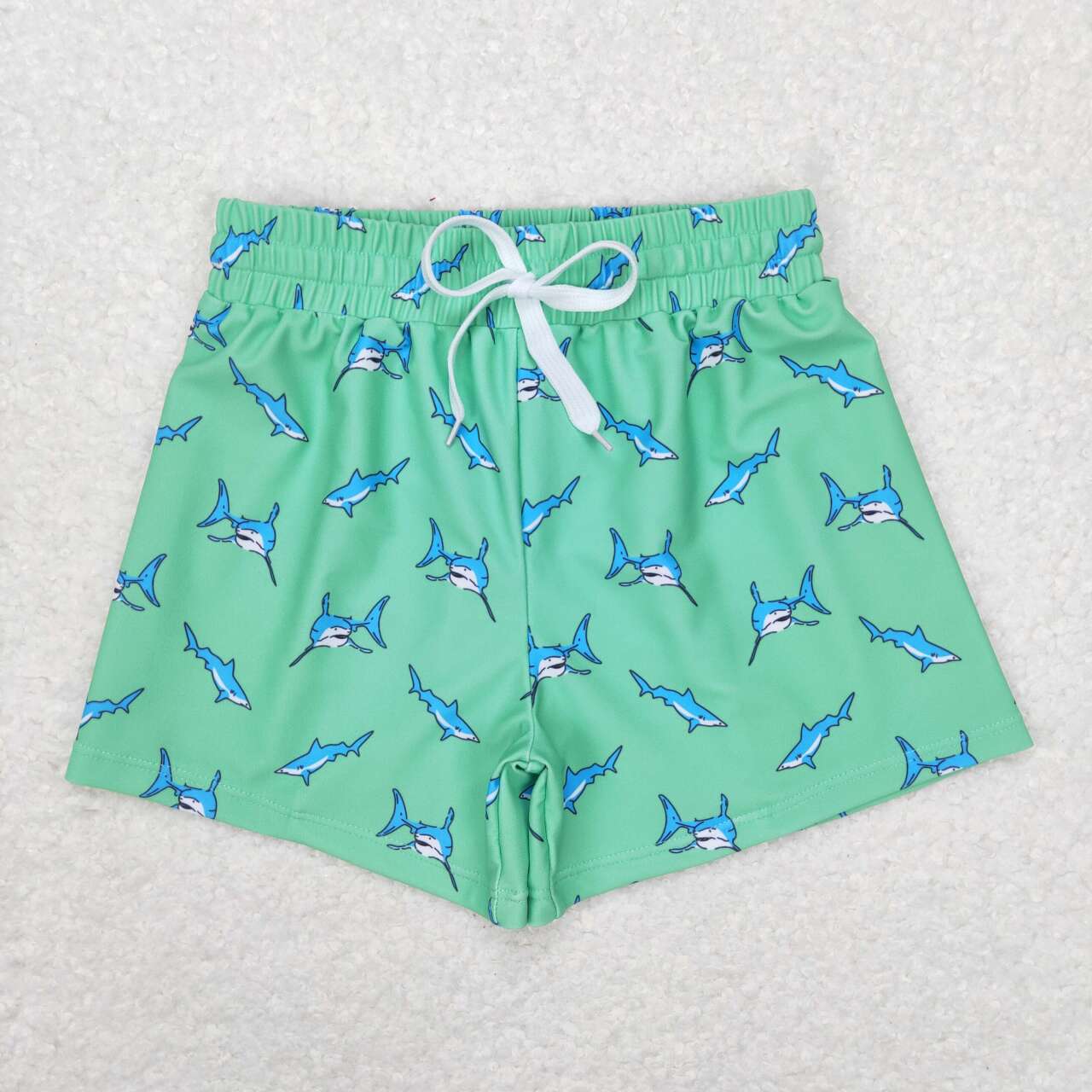 Green whale Print short swim