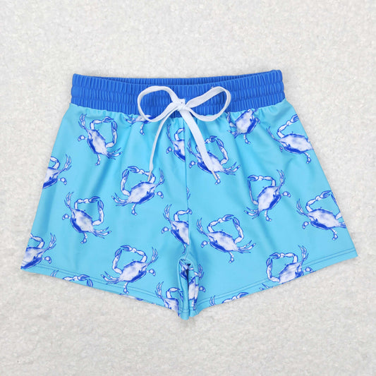 Blue Crab Print short swim