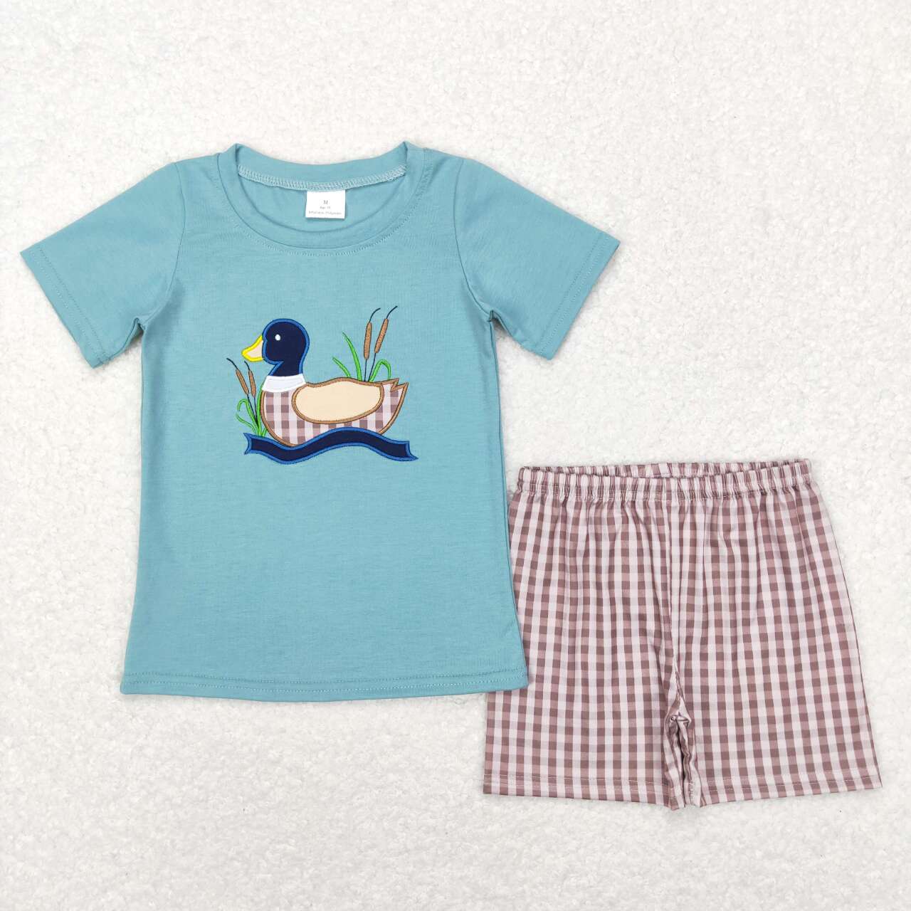 Blue Embroidered Duck Boy Set