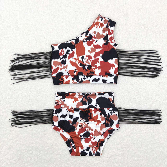 Leopard tassel Print Bummies Girls Set