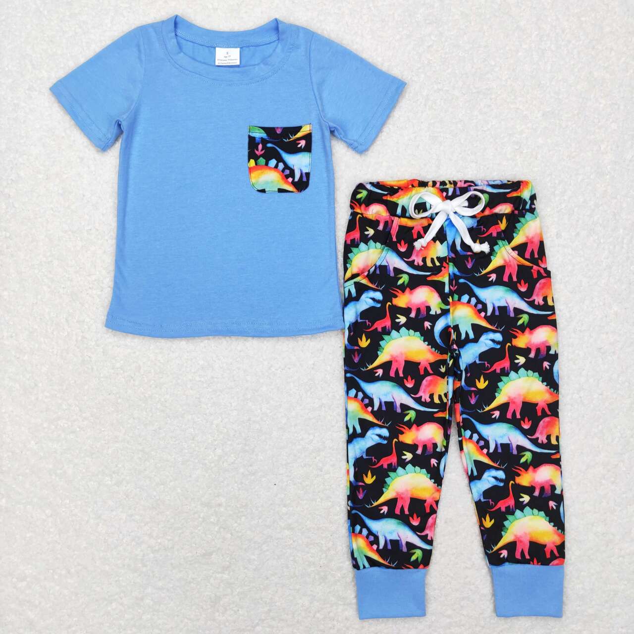 Blue Dinosaur Print Boy Set