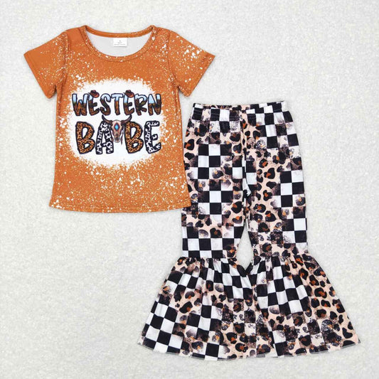 western brown Leopard Girls Set