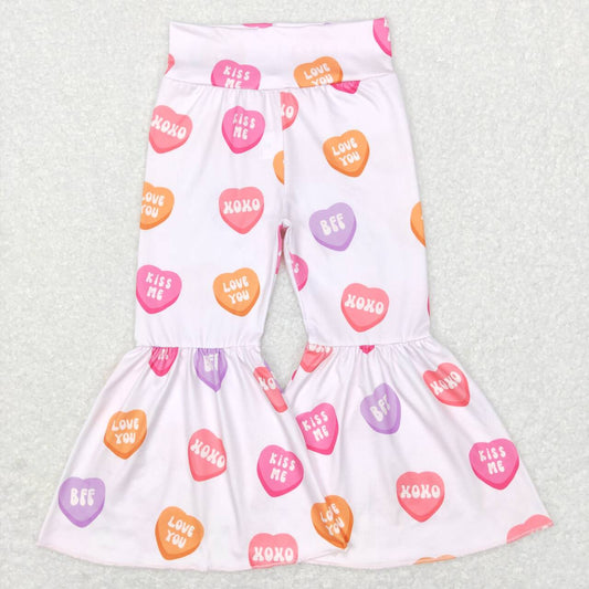 Valentine DayâS Pink Heart Letter Bell Pants