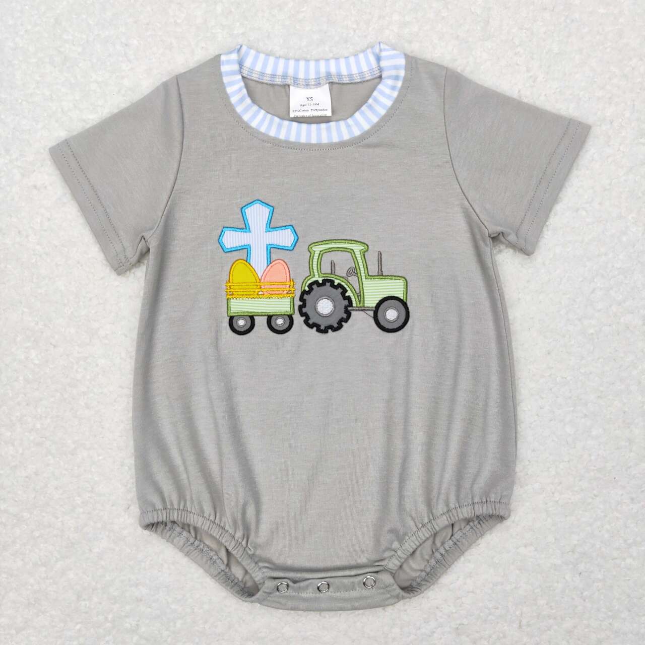 Easter Embroidered Boy Baby Romper