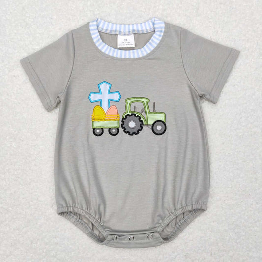 Easter Embroidered Boy Baby Romper
