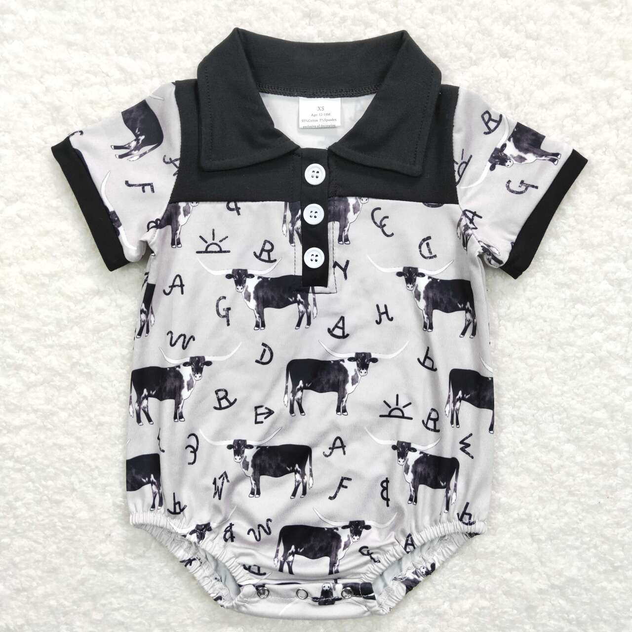Cow Print Baby Romper